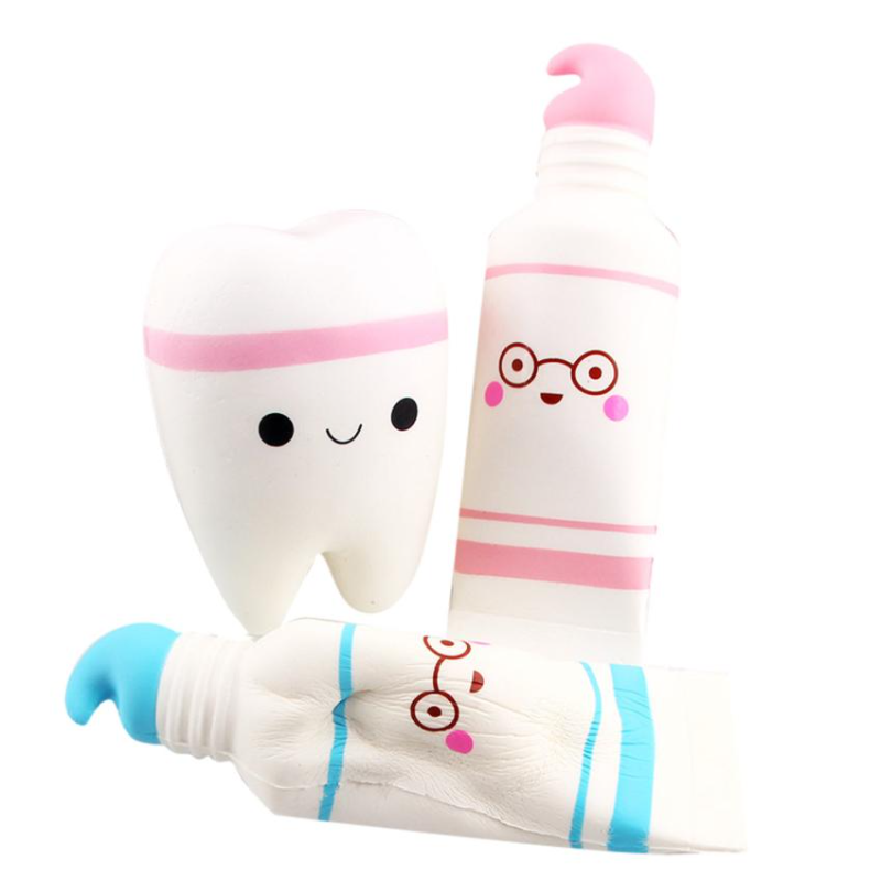 Сжимаемая антистрессовая бактериальная зубная паста с рисунками из мультфильмов Ароматизированная медленно восстанавливающая форму сжимаемая игрушка для детей