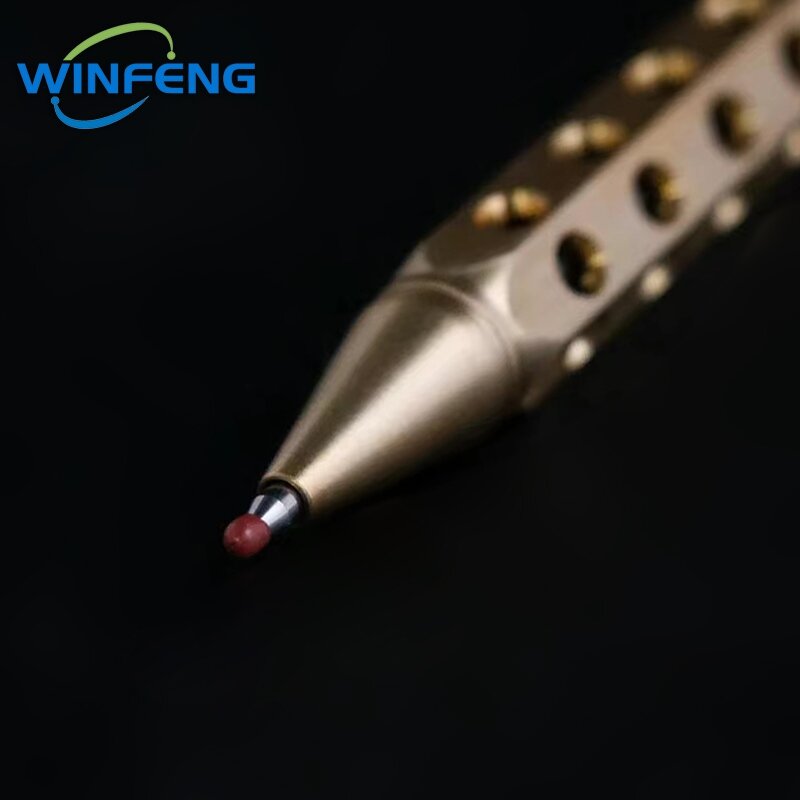 Creative Brass Bolt Action Tactical Pen Business Signature Ballpoint Pen for Self Protection School Student Office Stationery