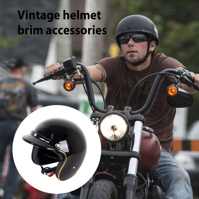 Topi motor pelindung matahari, topi/perisai UV, helm pelindung matahari, mudah dipasang, gaya Vintage, Aksesoris helm untuk Motocross
