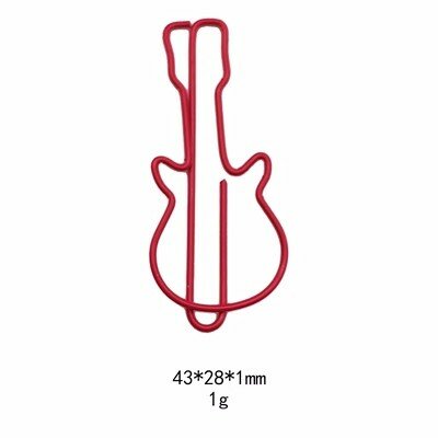 10pcs Metal guitar paper clip easy nickel-plated metal pin office supplies simple pin rust-proof paper clip