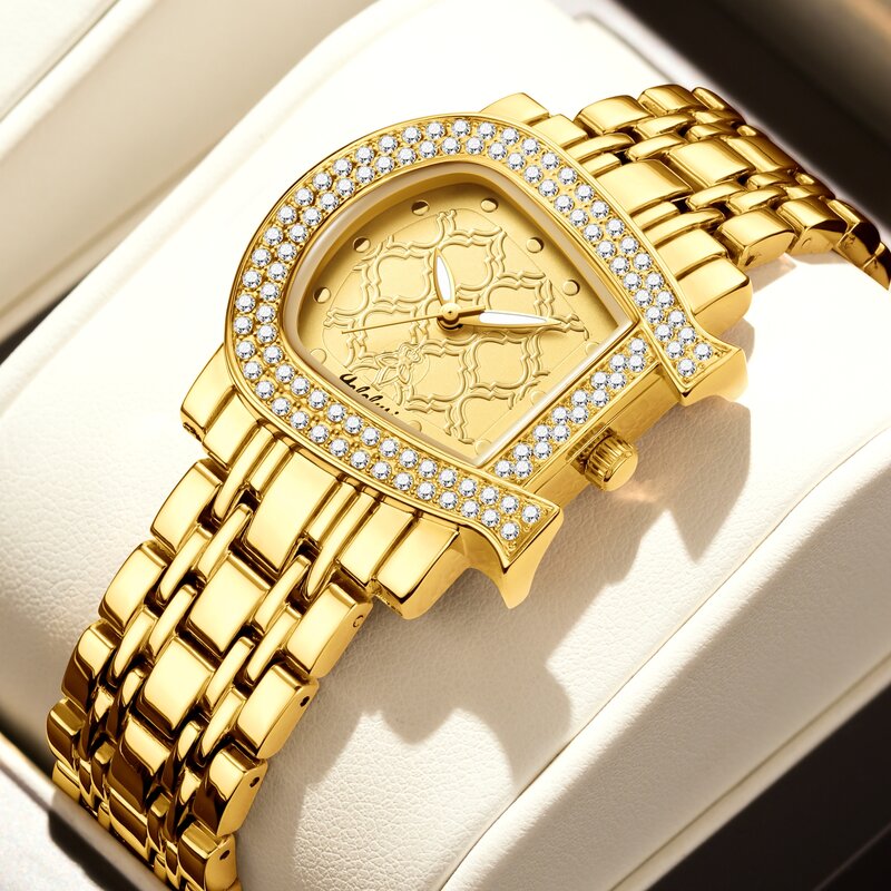 Лидер продаж, бренд YaLaLuSi, женские часы, золото, кристаллы, бриллианты, роскошная коробка, съемник часов, ионное золотое покрытие