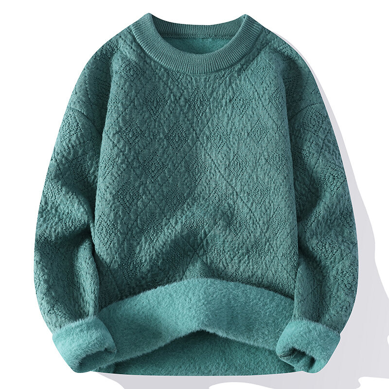 Suéter cálido informal para hombre, suéteres cómodos con patrón de diamantes, moda de alta calidad, otoño e invierno, nuevo estilo, 2023