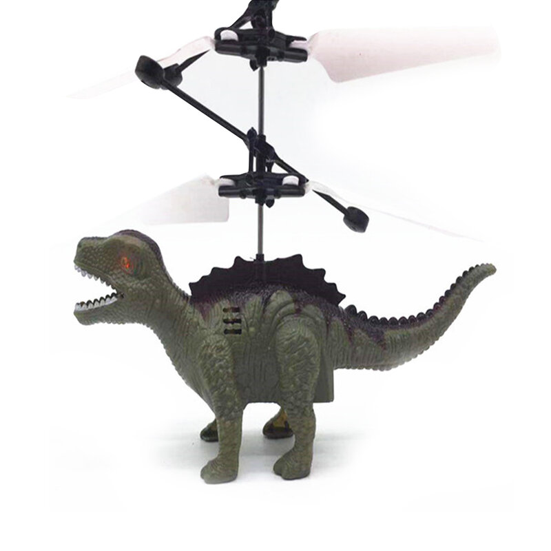 Mainan terbang bentuk dinosaurus, helikopter USB kualitas Premium dapat diisi ulang untuk anak-anak dan pemula