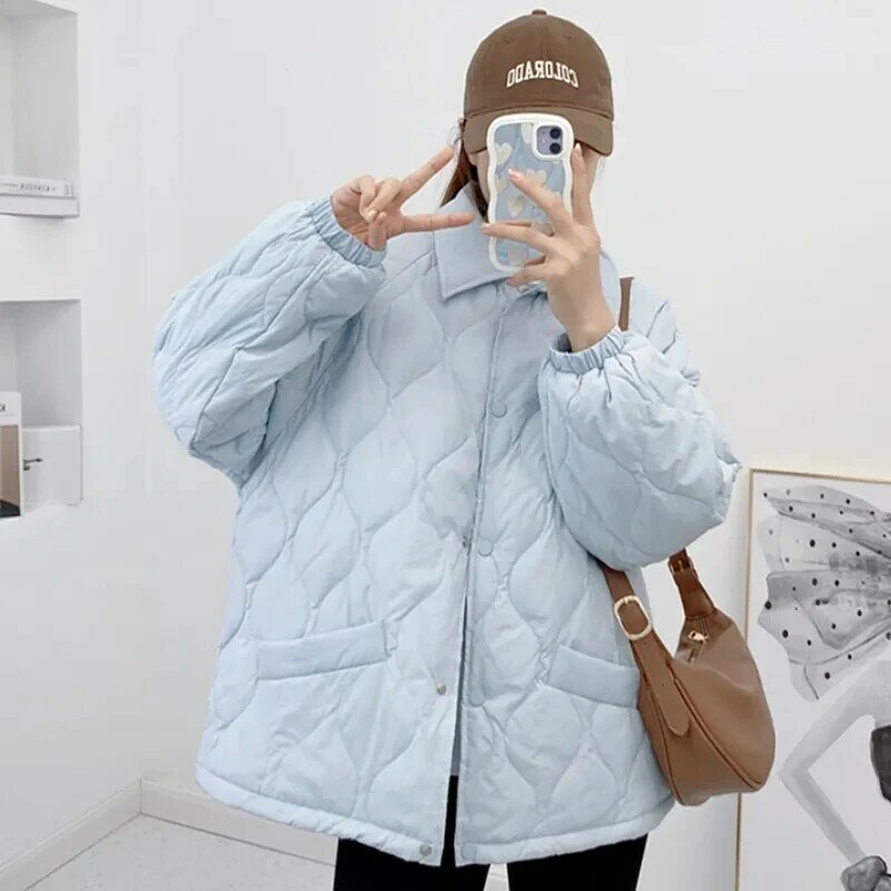 New Short Style Parkas Women Solid Korean Style Chic All-match Winter Basic Thick Coats Loose Fashion Students Comfort Outerwear