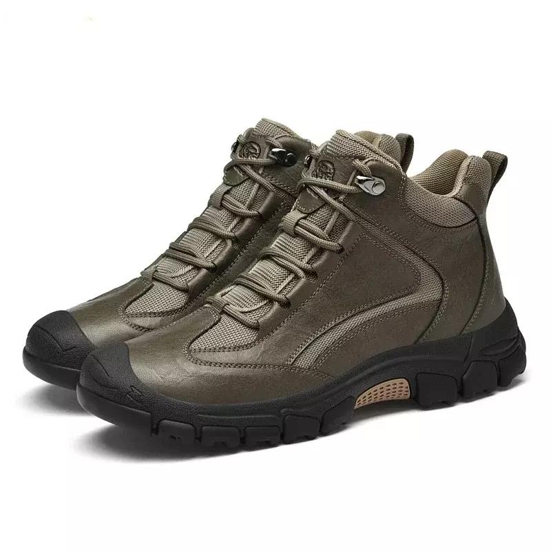 Męskie buty trekingowe w stylu Vintage męskie trampki skórzane antypoślizgowe męskie buty do trekingu botki wyjściowe botki Zapatos De Hombre