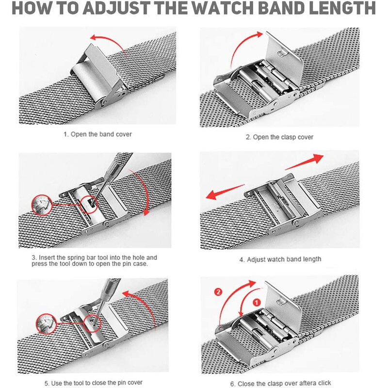 22mm Mesh Uhren armband für Huami Amazfit GTR 4 3 Pro 2 2e Bip 5 Mailänder Armband Armband schlaufe für GTR 47mm Tempo Stratos Verschluss