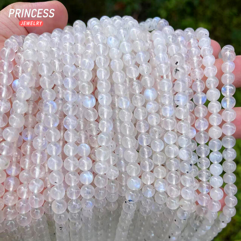 A++ Natural Rainbow Moonstone Beads for Jewelry Making Bracelets Necklace Earrings DIY Accessories Wholesale 6 8mm