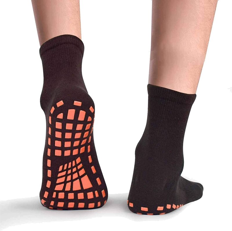 Socks Skid Non-slip Non Sticky 5Pairs Grip Trampoline Socks Fit for Yoga Pilates Hospital Socks Men Women Kids