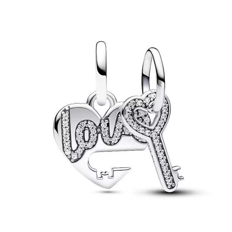 New Arrival 925 Sterling Silver Love You Mom Entwined Infinite Hearts Charm Fit Pandora Bracelet for Women Necklace DIY Jewelry
