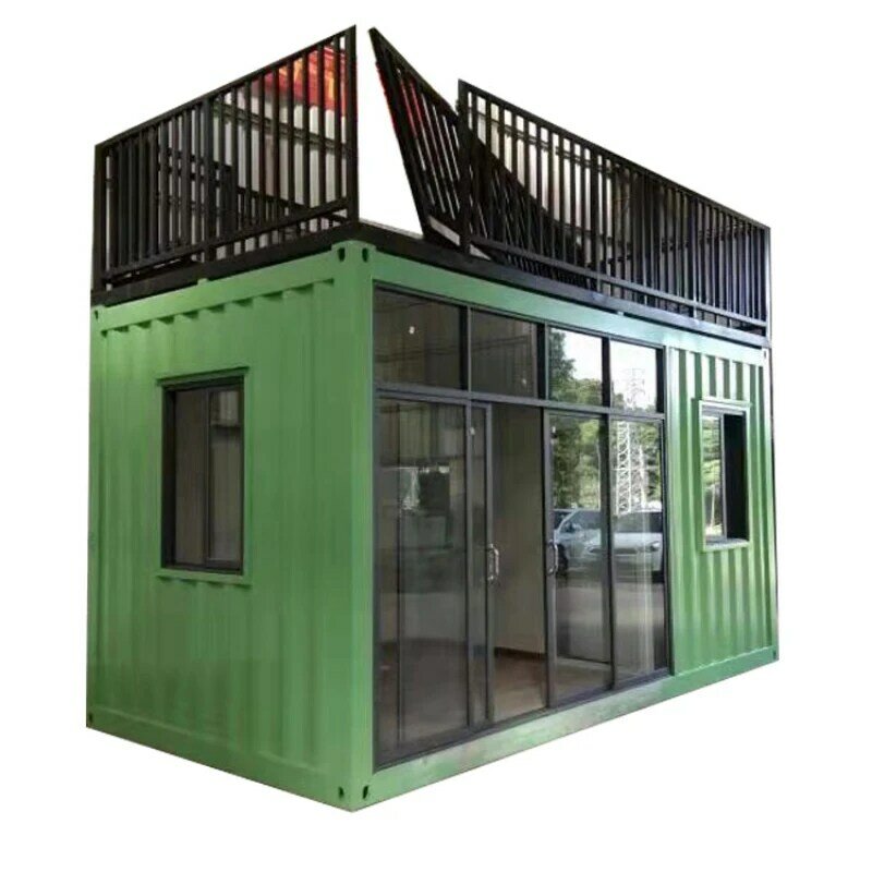 Container raum Behälter aus gehärtetem Glas, einfaches Unter büro im Freien, mobiles Haus, Anpassung der Villa
