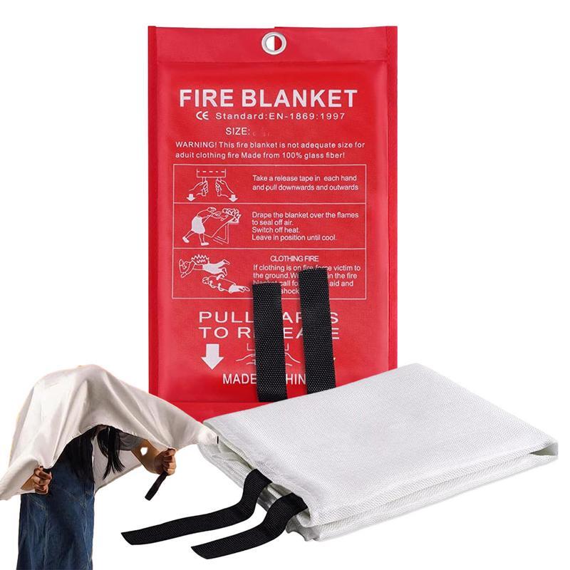 ผ้าห่มกันไฟสำหรับบ้านและห้องครัวผ้าห่มดับไฟสำหรับบ้านผ้าห่มดับไฟขนาด1x1ม. อุปกรณ์ป้องกันอัคคีภัยสำหรับ