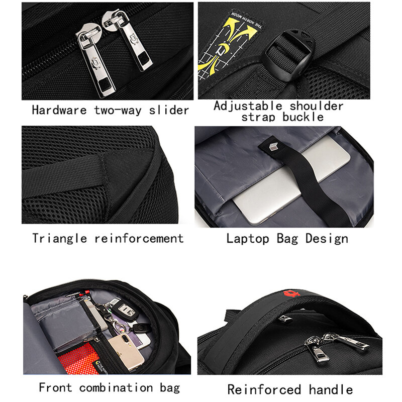 SUUTOOP – sac à dos étanche pour hommes, avec chargeur USB pour ordinateur portable 15.6 pouces, cartable de sport, de voyage, d'école