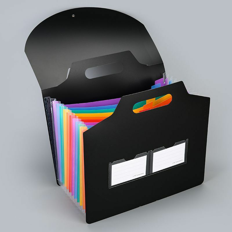 New 13 Into Portable File Folders Three Side Seal Lanyard Organ Bag Office Supplies New PP Organ Folder Filing Products