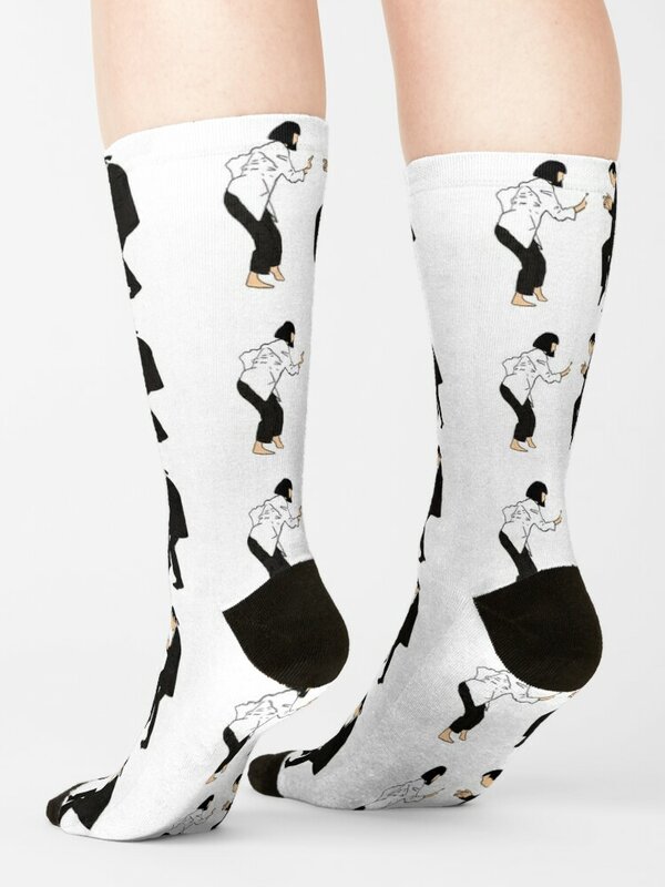 Pulp Fiction-Calcetines transparentes con estampado para hombre y mujer, calcetín con calefacción, ideal para regalo de San Valentín