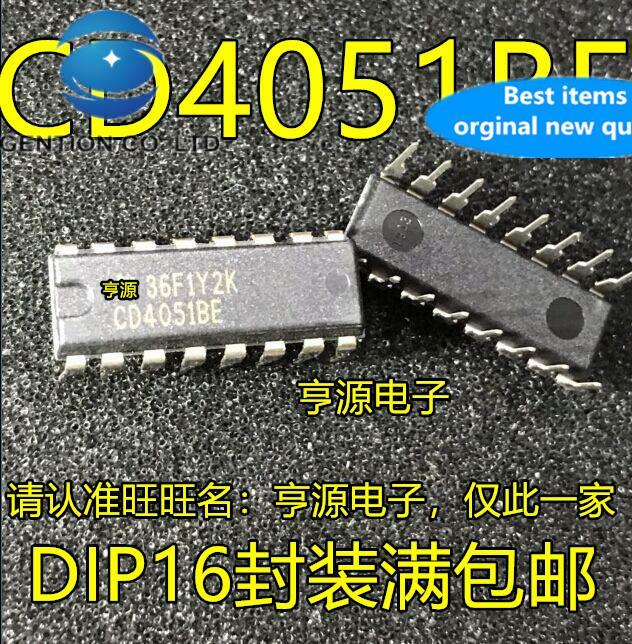 20 pces 100% orginal nova-linha cd4051 cd4051be dip16 oito-escolha interruptor analógico interface