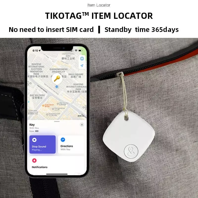 Smart Tag Bluetooth Mini GPS Tracker Locator Anti-lost Alarm for Key Wallet Suitcase Luggage Pet Finder Works with Apple Find My