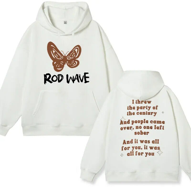 Rapper Rod Wave Nostalgia Butterfly Hoodie Pria Wanita Harajuku estetika Fashion Hip Hop Sweatshirt ukuran besar Streetwear Hoody