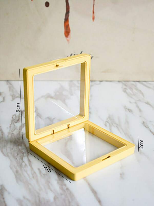 Transparent Jewelry Display Box Case Ring Necklace Bracelet Organized 3D Floating Square Frame Storage Collection Accessories