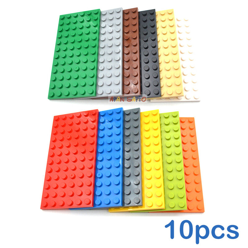 10Pcs Diy Bouwstenen 6X12 Stippen Dunne Cijfers Bricks Educatief Creatieve Maat Compatibel Met 3028 Speelgoed Voor kinderen