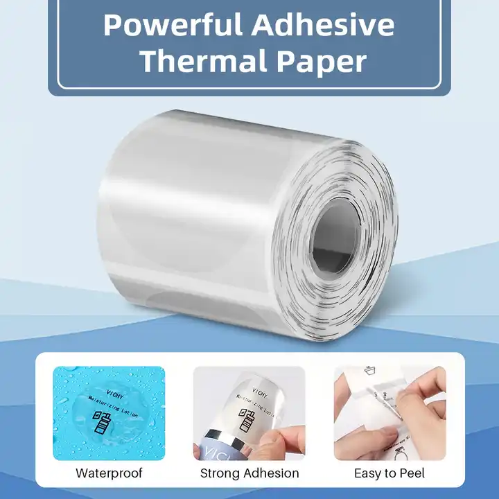 Rollos de etiquetas adhesivas térmicas imprimibles para impresora portátil Phomemo M110 M220, rollos de papel térmico
