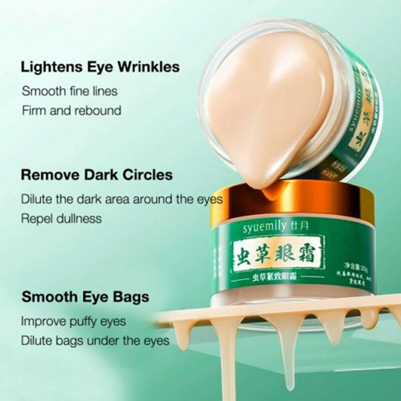 Crème hydratante anti-poches pour les yeux, améliore le sac pour les yeux, estompe les ridules, élimine les granulés de graisse, lifting, raffermissant, sérum de soin de la peau