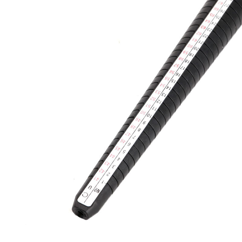 Y1UB 검정색 링 측정 스틱 플라스틱 맨드릴 및 손가락 크기 측정 도구