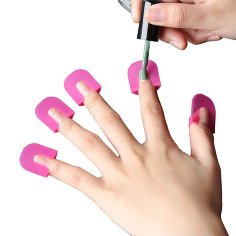 10 pezzi 1 Set/Pro Manicure Finger Nail Art Case Design Tips Cover Polish Shield Protector Tool