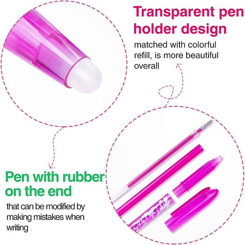 12 Pcs/Set Multi-Color Erasable Gel Pen 0.7Mm Kawaii Pens Writing Drawing Tools Office School Supply Stationery 0.7Mm Multicolor