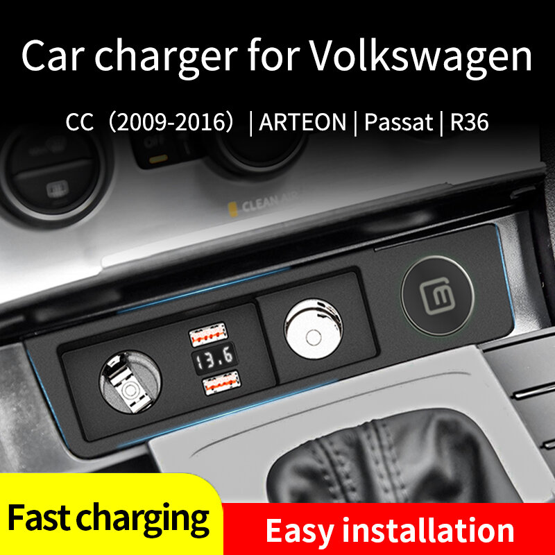 Xe Volkswagen Passat B6/B7/B8/CC/ARTEON/R36 Xe Quick Charge 4.0 QC4.0 QC3.0 SCP 5A Cho iPhone Xiaomi Điện Thoại Di Động