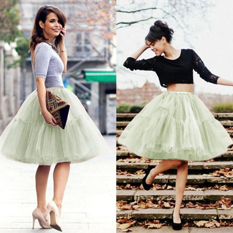 Women Tulle Petticoat Tutu 50s Crinoline Tulle Skirt Hoopless Underskirt Slips Vintage Rockabilly Swing Petticoat Crinoline