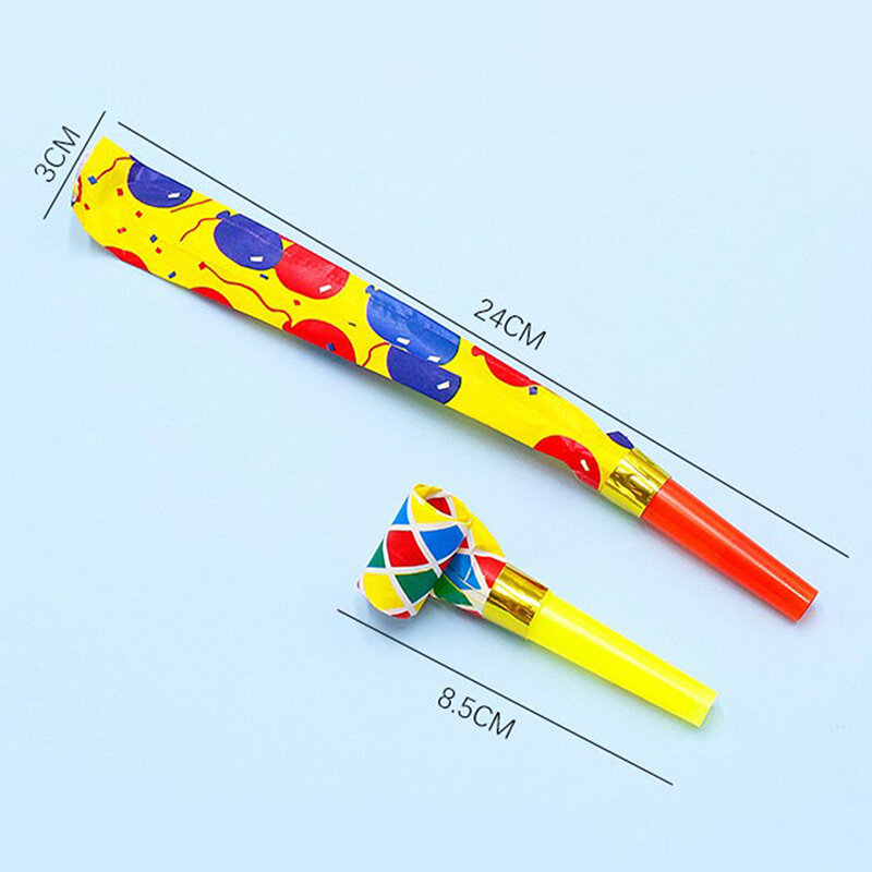 10pc Funny Whistle Paper Blowouts Blow Colorful Stripes Party Blower Blowout Horn Blow Dragon Whistle Kids Birthday Party Toys