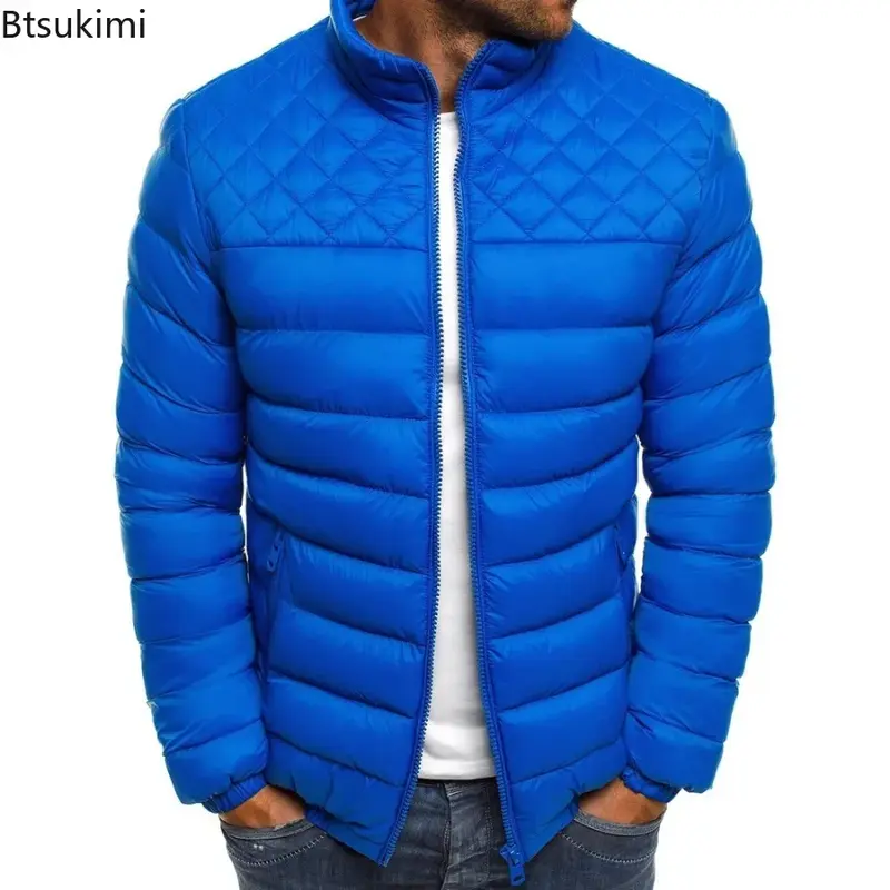 2024 parka caldo da uomo giacca cappotto autunno inverno colletto alla coreana piumino solido soprabito cerniera Streetwear giacca Casual da uomo