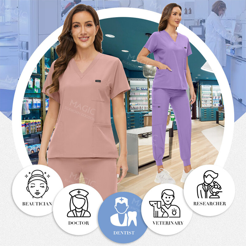 Tooth Check Doctor Workwear Hospital Medical Uniforms Unisex Pet Grooming Work Clothes Lab Uniform Jogger Suit Nurse Accessories