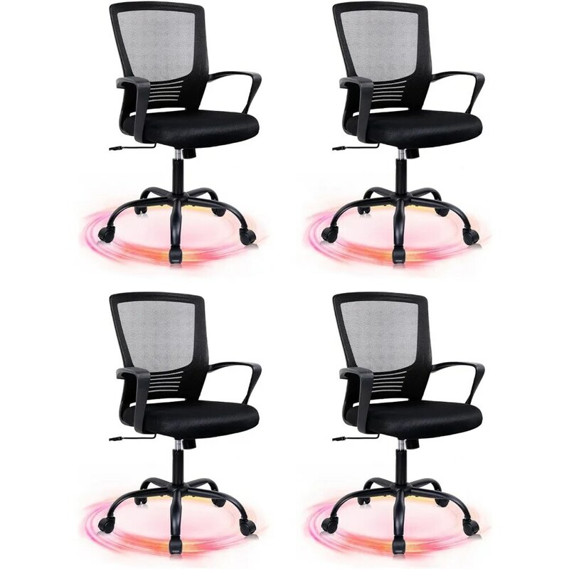CLATINA-Ergonômico Rolling Computer Desk Chair com apoio lombar, cadeiras executivas giratórias, Mesh