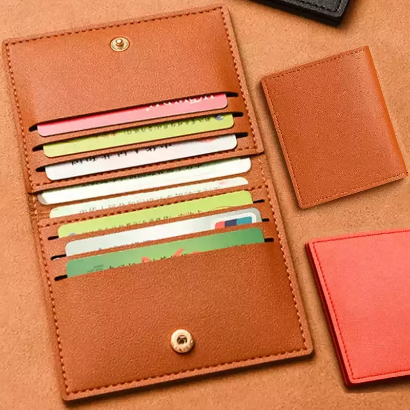 Ultra-thin Small Bank Card Business Holder Men PU Leather Multi Slot Credit ID Card Simple Male Purse Wallet Bags Solid Purse