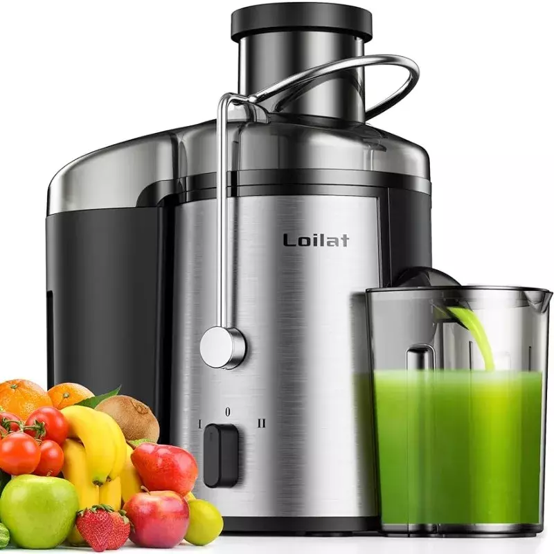 Juicer Machine, 500W Juicer with 3” Wide Mouth for Whole Fruits and Veg, Centrifugal Juice Extractor with 3-Speed Setting