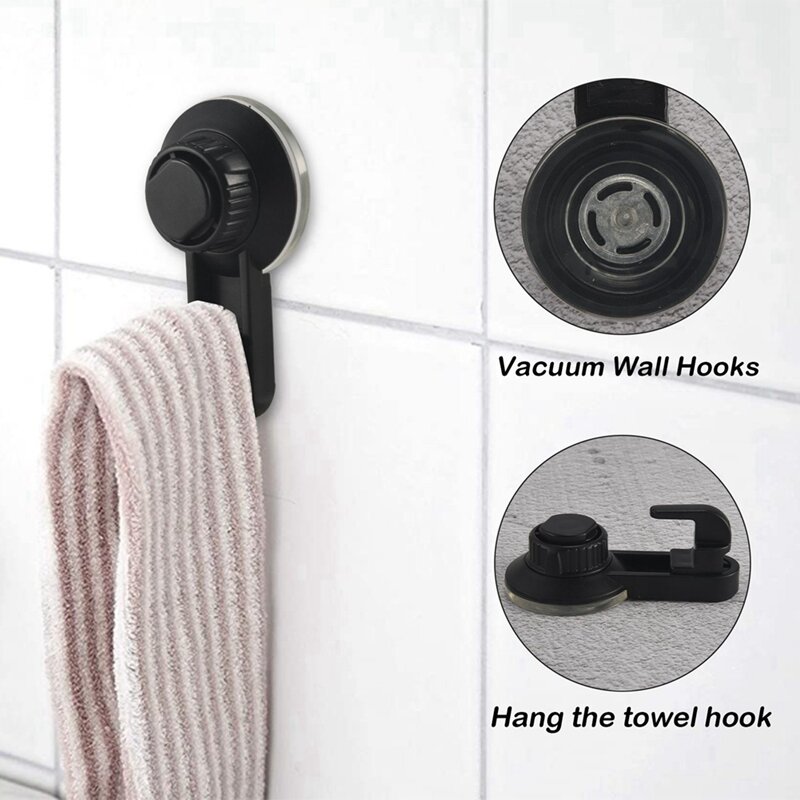 Poderosa Ventosa Banheiro Ganchos, Ganchos de parede a vácuo para toalha, Ganchos de chuveiro impermeáveis, 8 Pcs