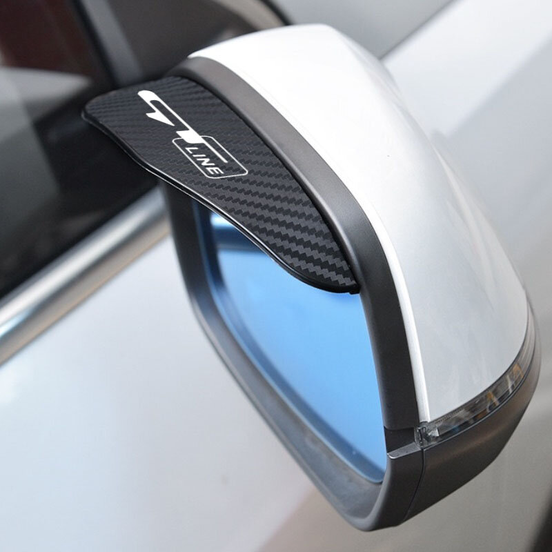 Stiker alis hujan kaca spion mobil serat karbon, 2 buah stiker untuk Kia GT Line Sportage Ceed Picanto K5 K3 Aksesori Mobil stonik
