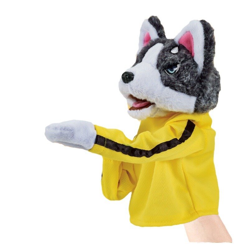 Pluszowy pies rasy Husky bokser śmieszne zabawki elektryczny sprawi, że dźwięk i walka z figurka postaci z gry figlarne zabawki
