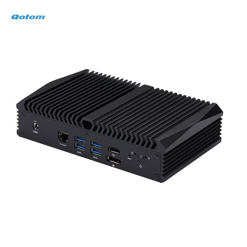 Qotom-Mini PC de 8 LAN Core i5-10210U Quad Core hasta 4,2 GHz, PC de escritorio sin ventilador 8x I225V 2,5G LAN Firewall Router
