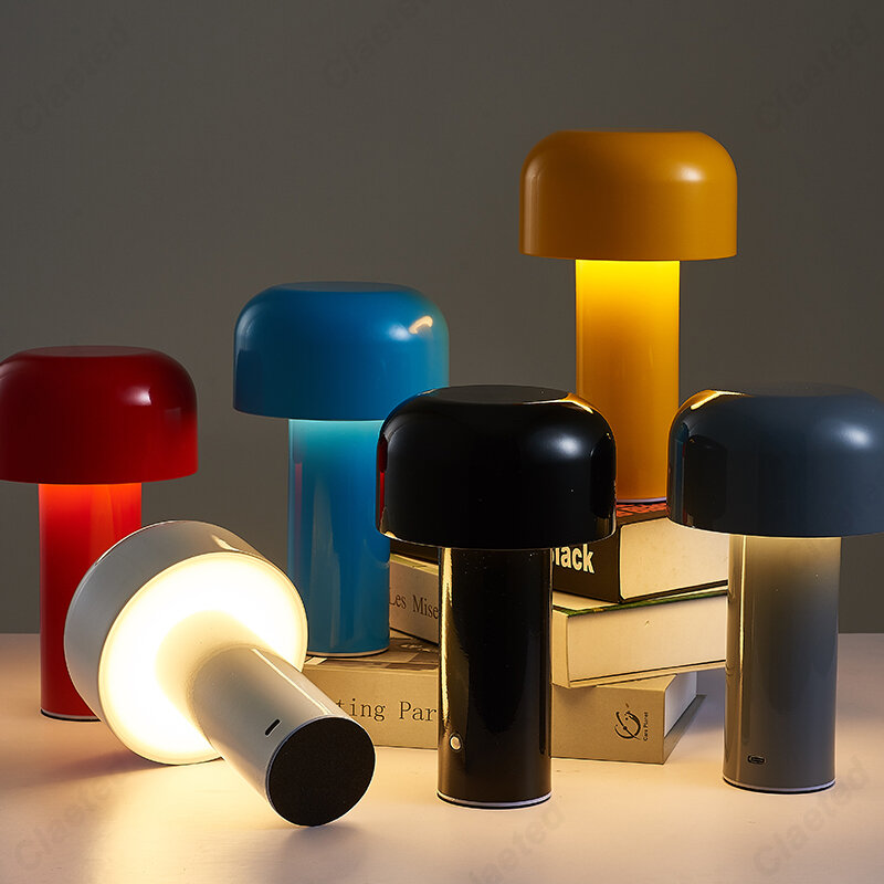 Lampu Meja Jamur Desainer Italia Lampu Malam Lampu Dekorasi Isi Ulang Sentuhan Tanpa Kabel Portabel Lampu Meja Lampu Samping Tempat Tidur USB