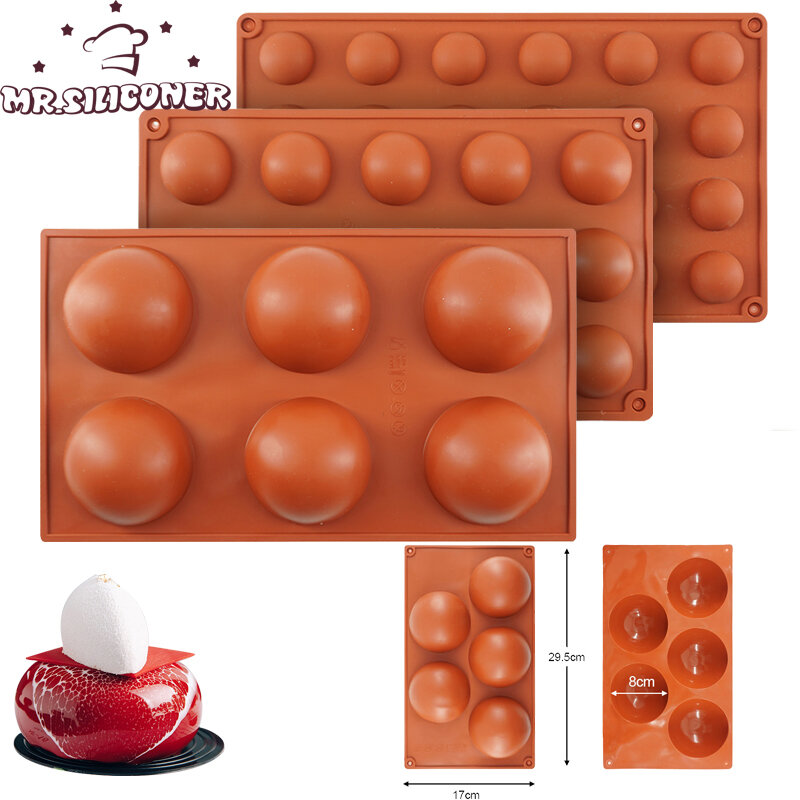 3D Ball Round Half Sphere Silicone Mold for DIY Baking Pudding Mousse Chocolate Eco-Friendly Cake Mold Kitchen Accessories Tools