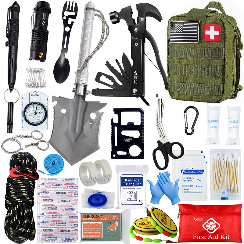 軍事救急キット,フルセット,アウトドアギア,緊急キット,キャンプ,ハイキング,ハイキング,冒険的なEDCバッグ
