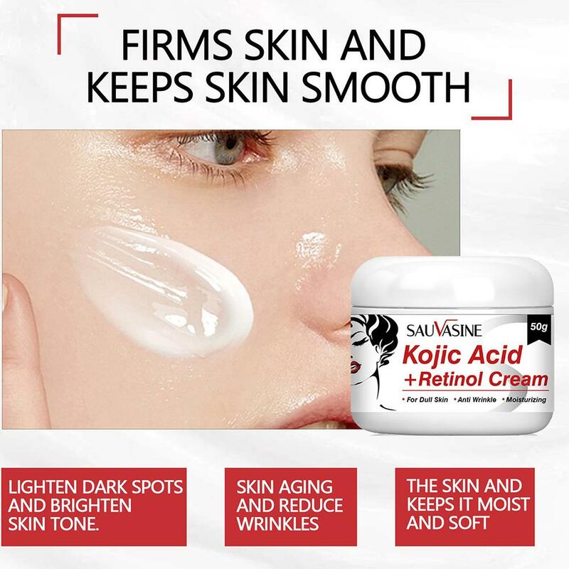 Kojic-Conjunto de jabón ácido para el rostro, crema corporal que ilumina el tono de la piel, blanqueamiento, antienvejecimiento, acné, producto de manchas oscuras