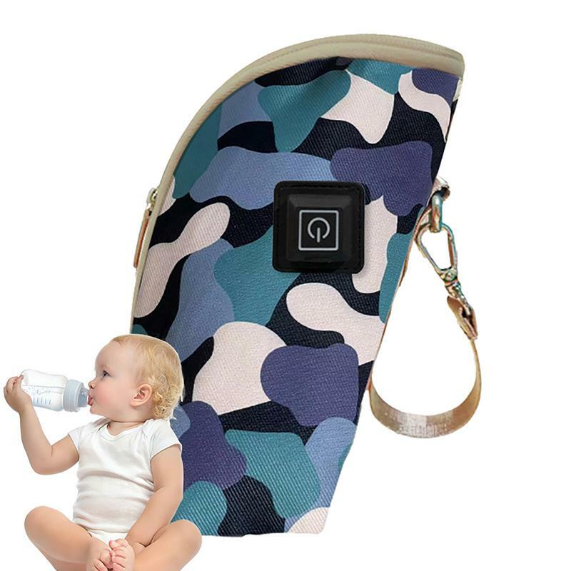 Calentador de biberones portátil para bebé, bolsa térmica con aislamiento USB para lactancia, ajuste de calor de 3 niveles para viaje