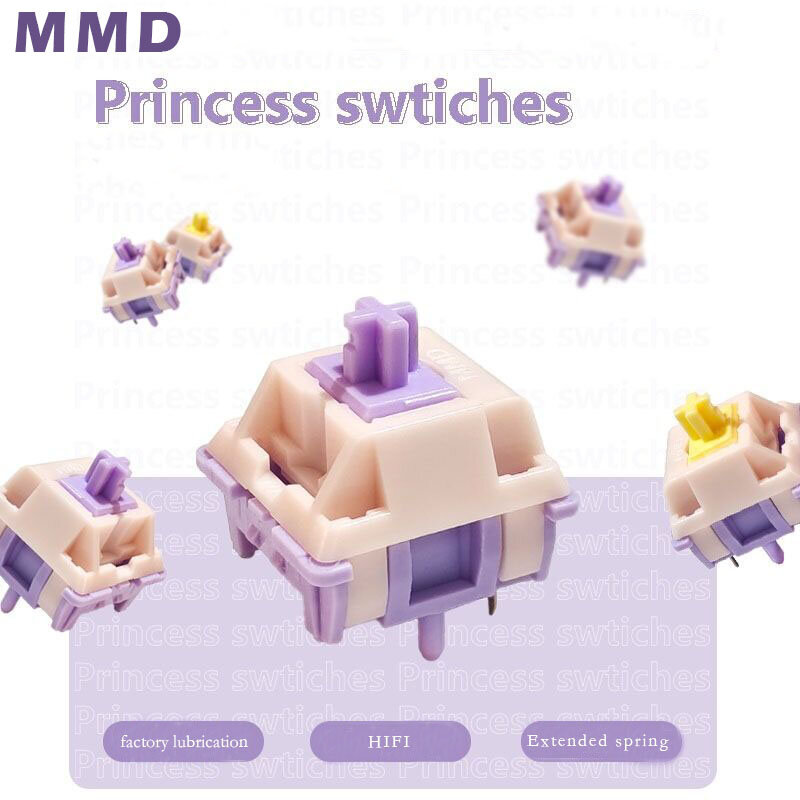 Interruptores de teclado MMD Princess V2 V3, divisores Banana, Teclado mecánico táctil lineal, interruptores GMK67 personalizados, Holy Panda