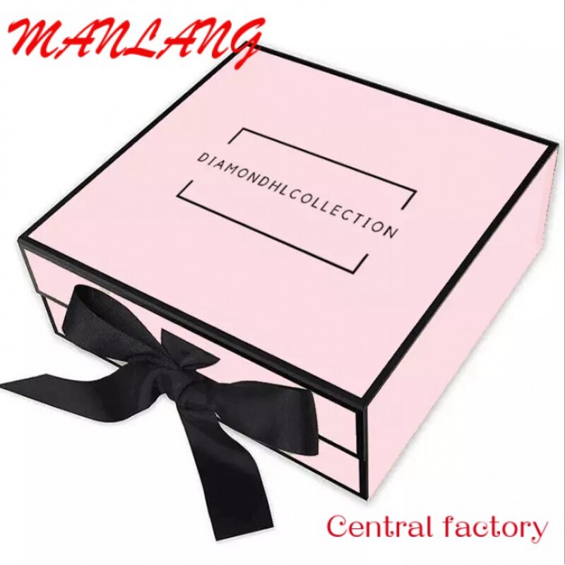 Custom  Folding Flip  Packaging  Bow Gift Box
