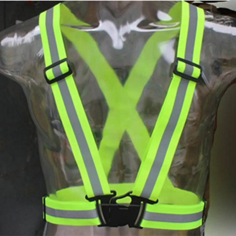 Verstelbare Veiligheidsvest Highlight Reflecterende Bandjes Elastische Band Nachtrijkleding Vest Voor Volwassenen En Kinderen