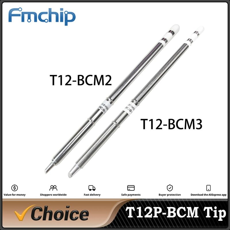 T12-BCM2 ujung Bevel besi solder kualitas tinggi T12-BCM3 dengan Indent/ujung berbentuk kuda dengan alur/bentuk BCM2/3 ujung