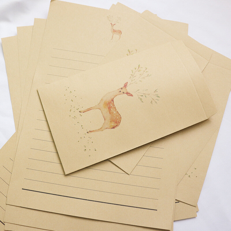 Sobres de dibujos animados para estudiantes, suministros de papelería de papel Kraft Retro Para invitaciones de boda, tarjetas postales, 20 Uds./lote